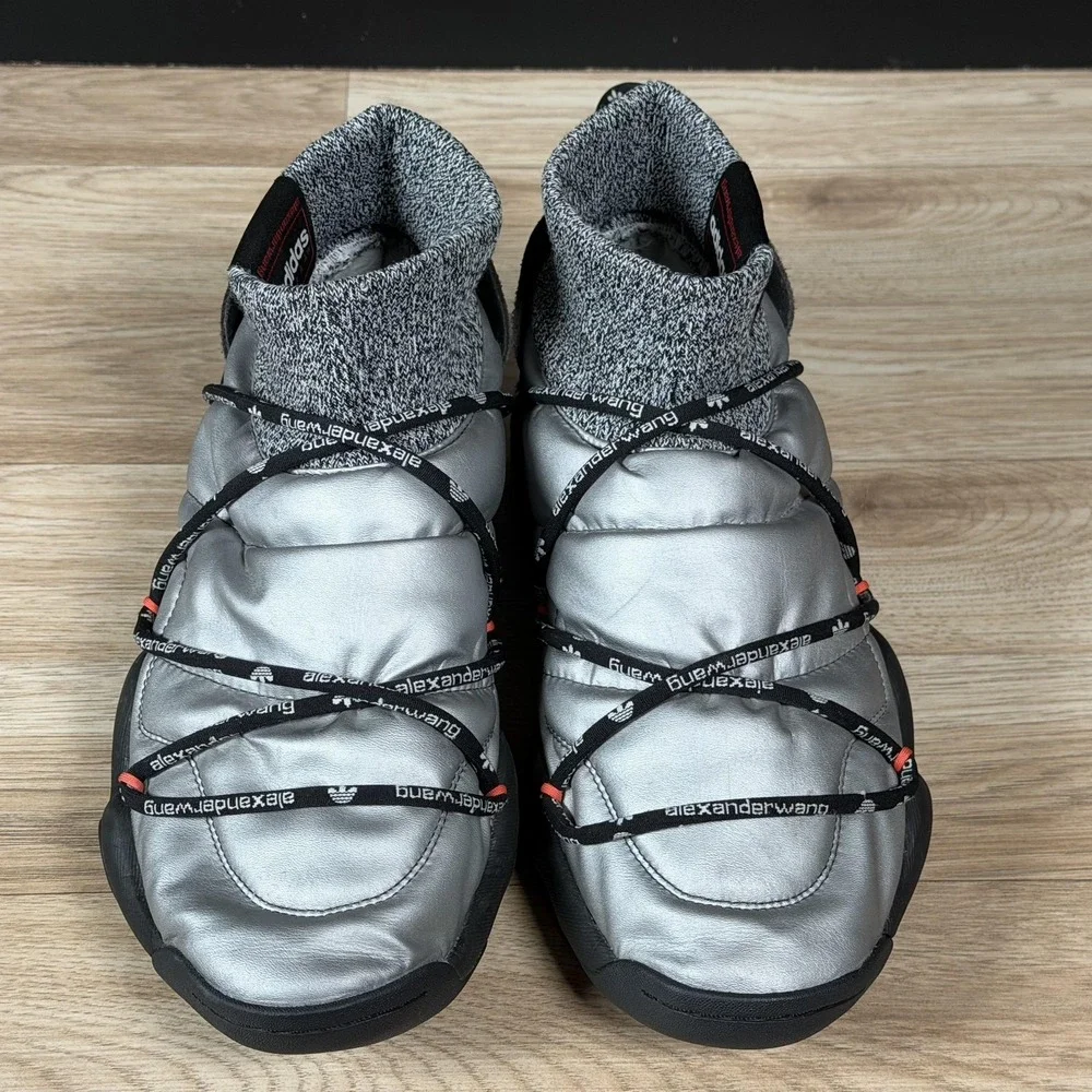 Adidas x Alexander Wang Shoes Mens Size 10.5 Silver Black Puff Trainer FV2960 - Picture 3 of 9